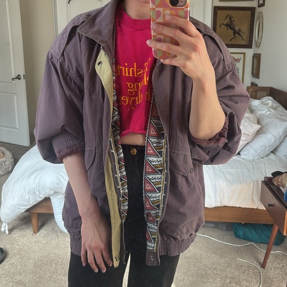 Vintage Lightweight Dusty Mauve Bomber Jacket - Picture 2 of 14